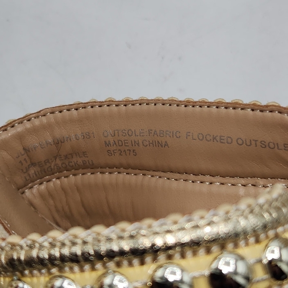 Steve Madden Juniper Raffia Platform Gold Pearls Accent Wedge Sandals Size 11. - Picture 14 of 16